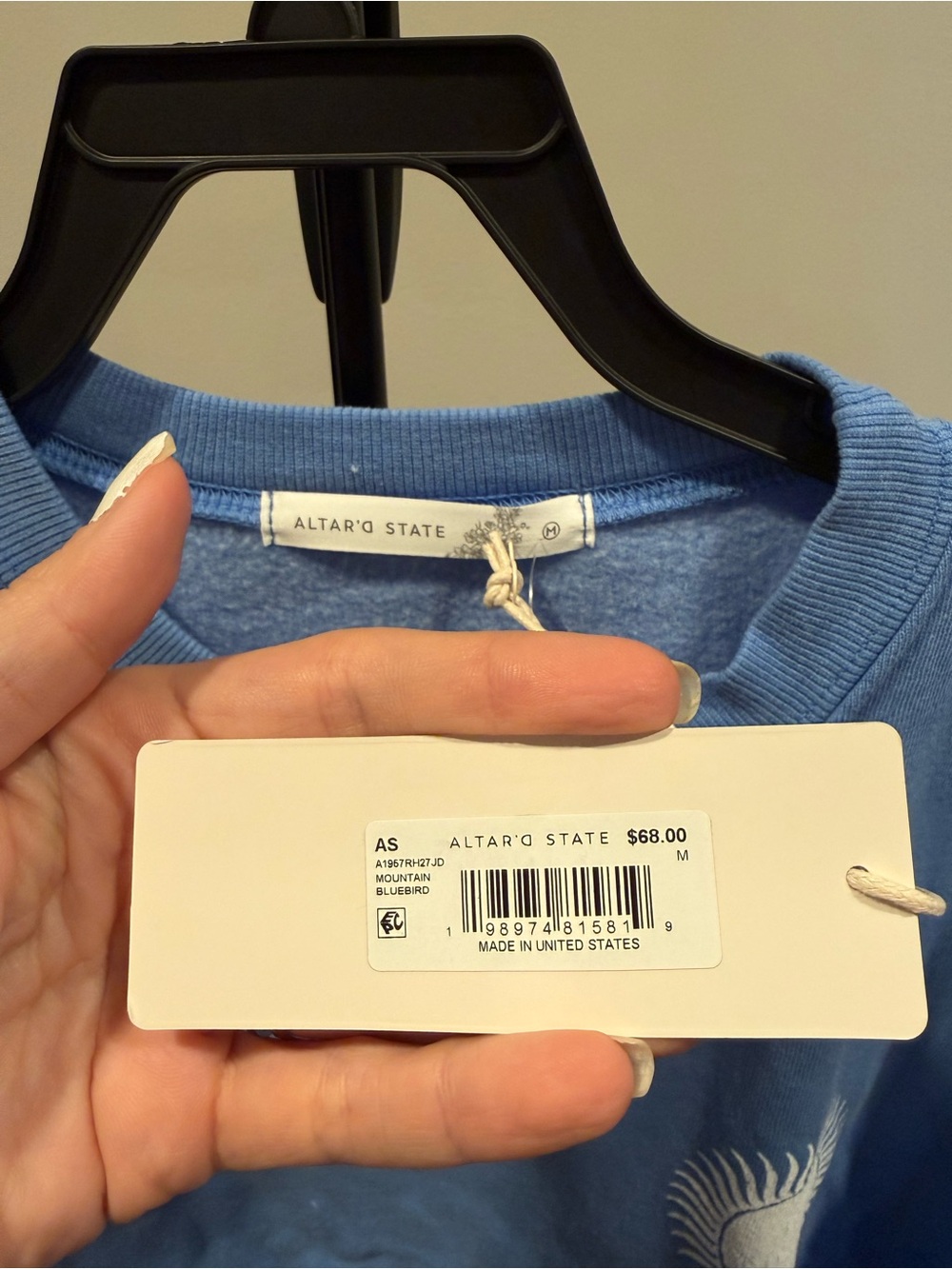 Altar'd State Blue 'Salt & Light' Graphic Crewneck Sweatshirt - Picture 4 of 5